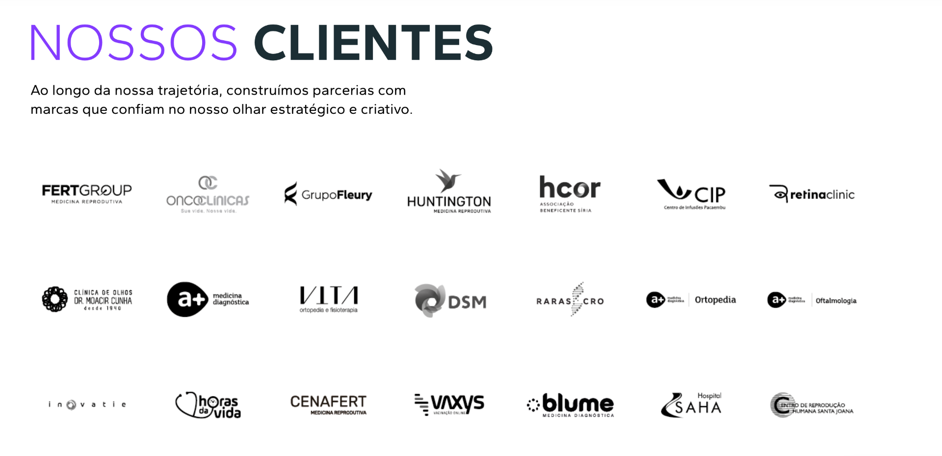 Nossos clientes — marcas que confiam na MAP